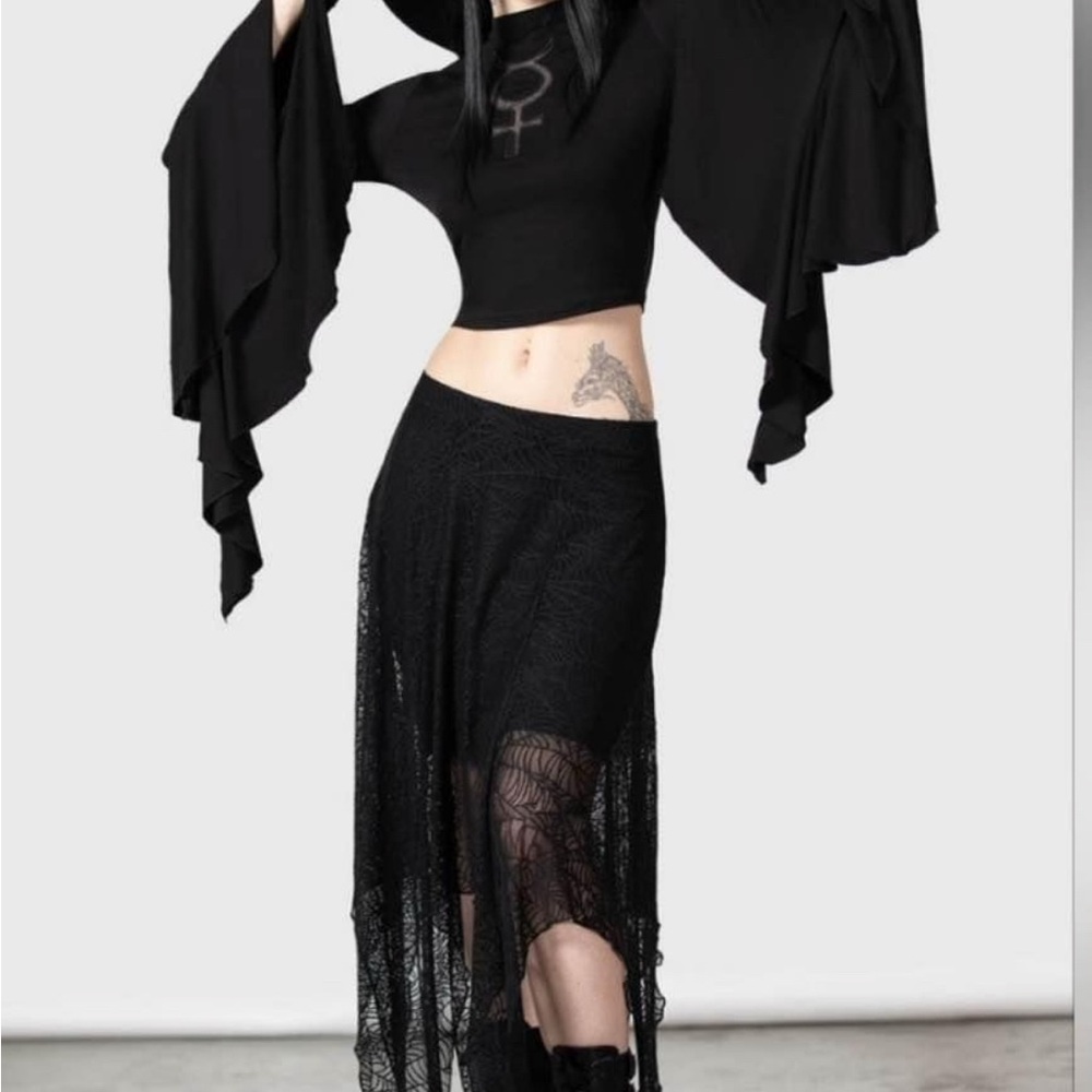 Killstar Black Caroline skirt black sz large NWT